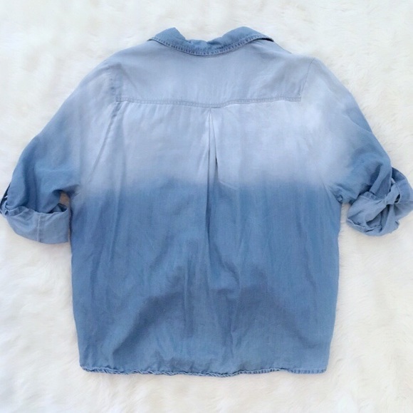 AKIRA Open Front Oversized Denim Collared Top - Picture 4 of 6